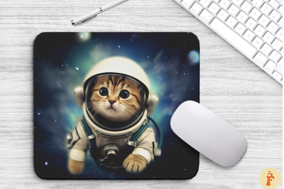 Cute Astronaut Cat Mouse Pad Design