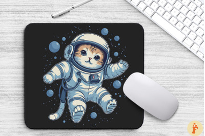 Cute Astronaut Birman Cat Mouse Pad