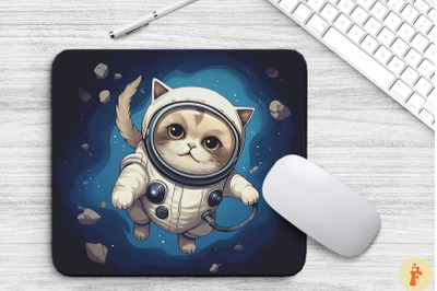 Cute Astronaut Birman Cat Mouse Pad