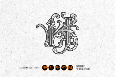 Flourish vintage lettering H monogram logo elegance monochrome