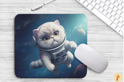 Cute Astronaut Persian Cat Mouse Pad