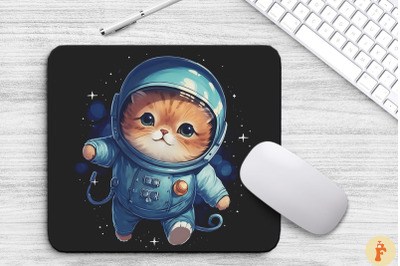 Cute Astronaut Persian Cat Mouse Pad