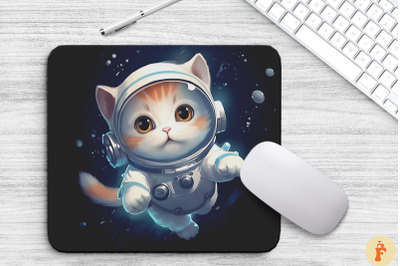 Cute Astronaut Ragdoll Cat Mouse Pad