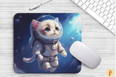 Cute Astronaut Ragdoll Cat Mouse Pad