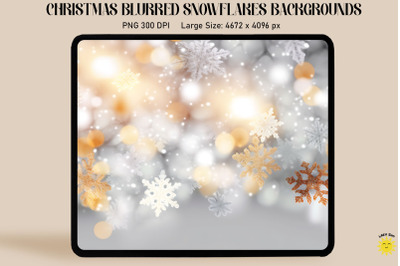 Christmas Blurred Snowflakes Backgrounds