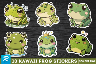 Cute Kawaii Frog Sticker Bundle
