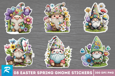 Easter Spring Gnome Stickers Bundle
