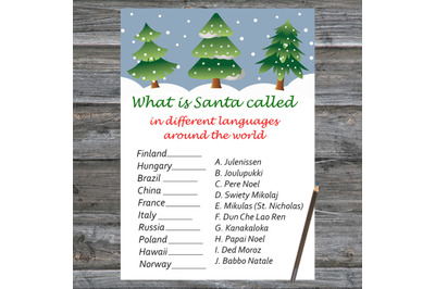 Tree Christmas card,Christmas Around the World Game Printable