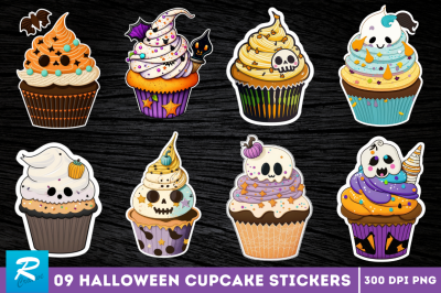 Halloween Cupcake Printable Sticker Bundle