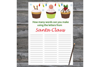 Cake Christmas card,How Many Words Can You Make From Santa Claus