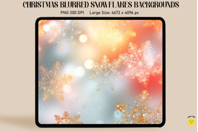 Christmas Blurred Snowflakes Backgrounds