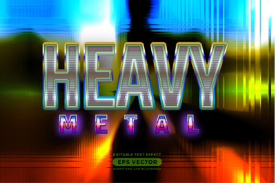 Heavy metal editable text style effect in retro style theme