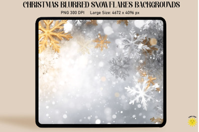 Christmas Blurred Snowflakes Backgrounds