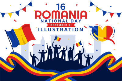 16 Romania National Day Illustration