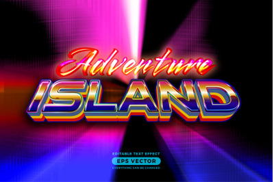 Adventure island editable text style effect in retro style theme