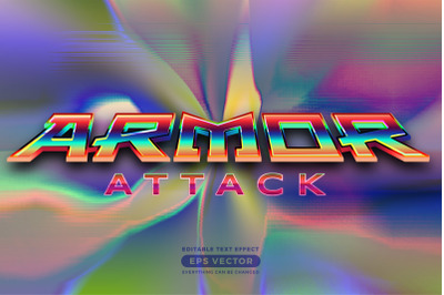 Armor attack editable text style effect in retro style theme