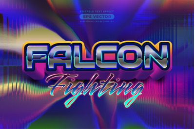 Falcon fighting editable text style effect in retro style theme ideal