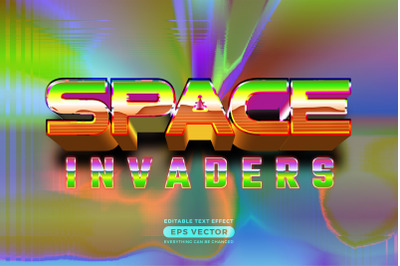 Space invaders editable text style effect in retro style theme ideal f