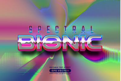 Spectral bionic editable text style effect in retro style theme ideal