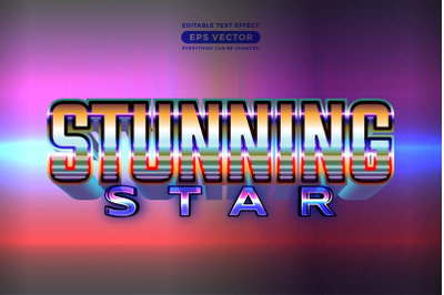 Stunning star editable text style effect in retro style theme ideal fo