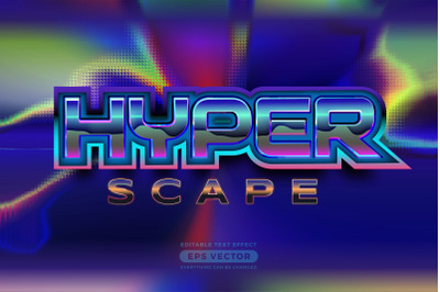 Hyper scape editable text style effect in retro style theme ideal for