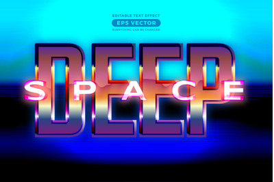 Deep space editable text effect retro style with vibrant theme concept
