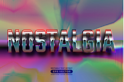 Nostalgia editable text style effect in retro style theme ideal for po