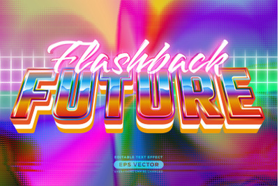 Flashback future editable text style effect in retro style theme ideal