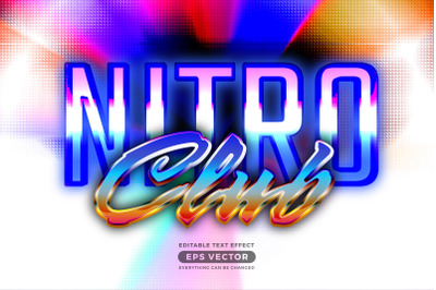 Nitro club editable text style effect in retro style theme ideal for p