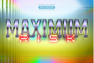 Maximum risk editable text style effect in retro style theme ideal for
