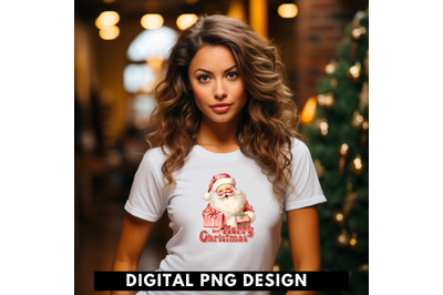 Vintage Santa with Gifts PNG for Shirt Designs