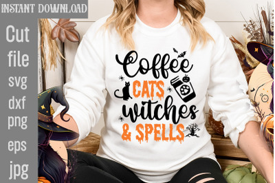 Coffee cats witches &amp;amp; spells SVG cut file&2C;halloween svgs&2C; svg hallowee