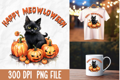 Happy Meowloween Halloween Black Cat