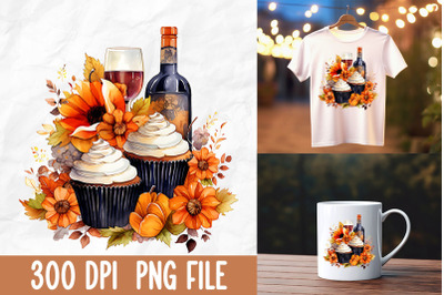 Retro Halloween Cupcake Wine Fall Party