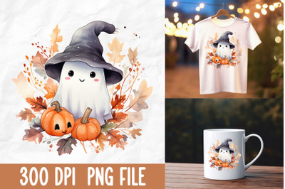 Retro Halloween Cute Boo Ghost Witch