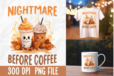 Nightmare Before Coffee Halloween Leaves