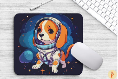 Cute Astronaunt Beagle Dog Mouse Pad