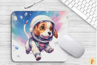 Cute Astronaunt Beagle Dog Mouse Pad