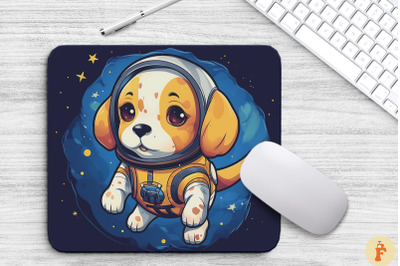 Cute Astronaunt Beagle Dog Mouse Pad