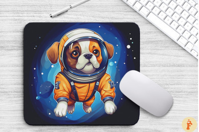 Cute Astronaunt Boxer Dog Mouse Pad