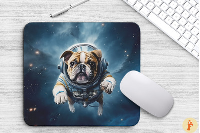 Cute Astronaunt Boxer Dog Mouse Pad