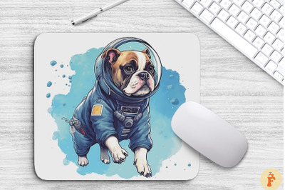 Cute Astronaunt Boxer Dog Mouse Pad