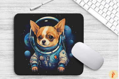 Cute Astronaunt Chihuahua Dog Mouse Pad