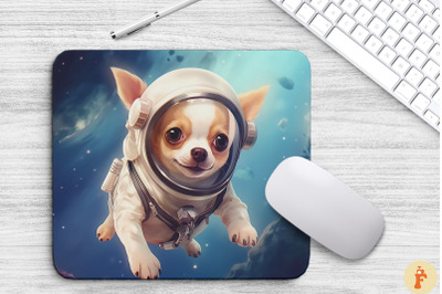 Cute Astronaunt Chihuahua Dog Mouse Pad