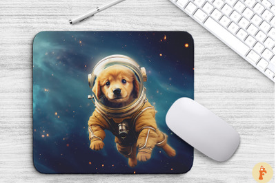 Cute Astronaunt Golden Retriever Dog