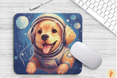 Cute Astronaunt Golden Retriever Dog