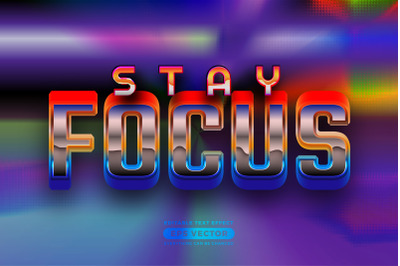 Stay focus editable text style effect in retro style theme ideal for p