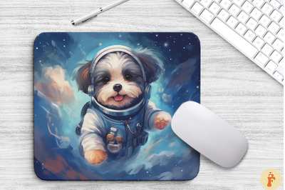 Cute Astronaunt Havanese Dog Mouse Pad