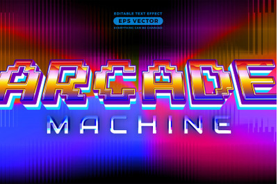 Arcade machine editable text style effect in retro style theme ideal f
