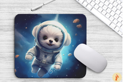 Cute Astronaunt Maltese Dog Mouse Pad